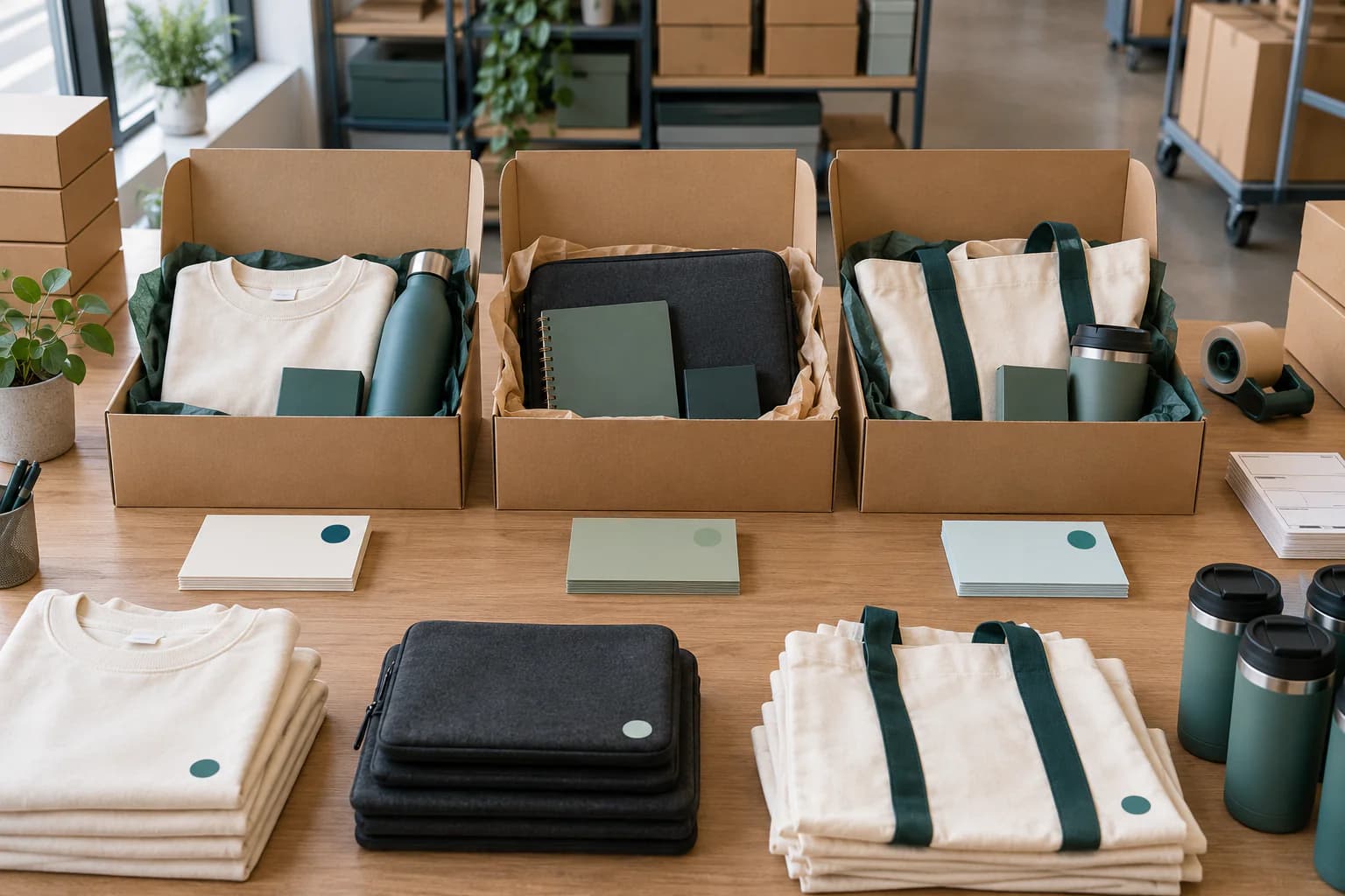Welcome packs préparés selon différents profils de collaborateurs